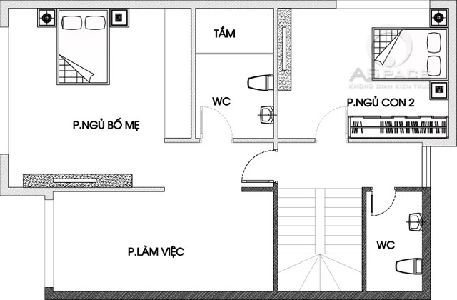 Biệt thự hai tầng 80m2 trên diện tích đất 140m2 