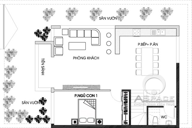 Biệt thự hai tầng 80m2 trên diện tích đất 140m2