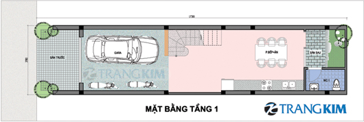 Mô tip thiết kế đặc trưng cho nhà ống dài và hẹp