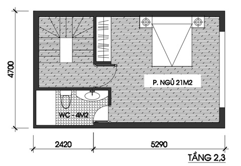 Nhà 3 tầng hơn 30m2 cho gia đình trẻ