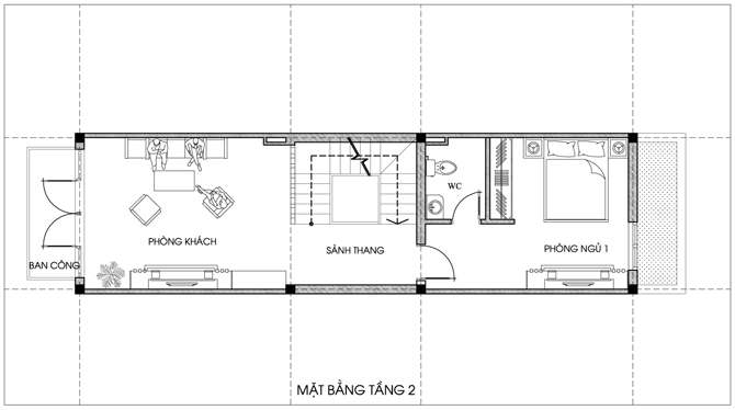 Thiết kế nhà phố đẹp mặt tiền 4m