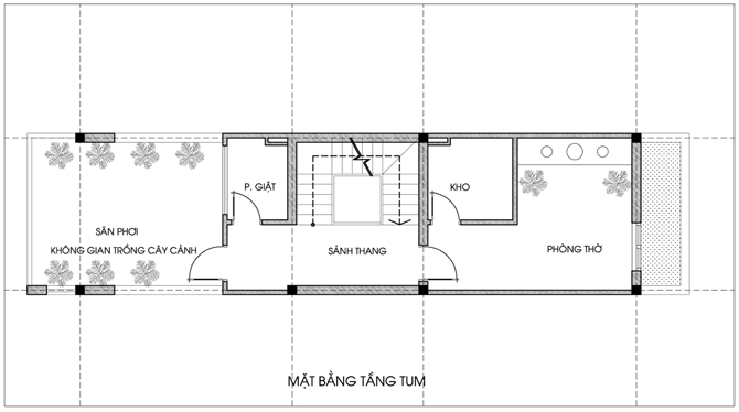 Thiết kế nhà phố đẹp mặt tiền 4m 