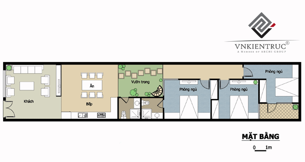 Xây nhà trệt trên diện tích 5m x 26m