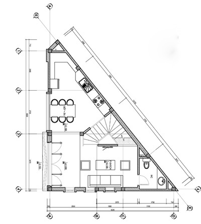 Xây nhà trên khu đất có hình tam giác