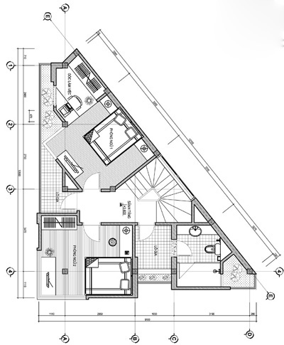 Xây nhà trên khu đất có hình tam giác