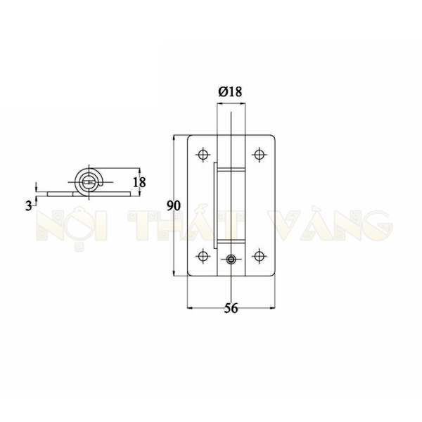 Bản lề 304 không phân biệt Cad