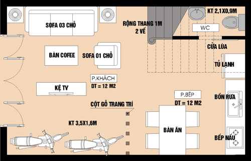 Nha 4 tang dep hien dai tren dien tich 32m2