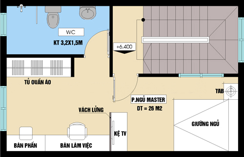 Nha 4 tang dep hien dai tren dien tich 32m2