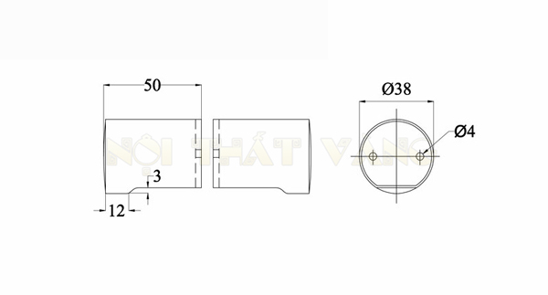 Tay nắm 202K cad