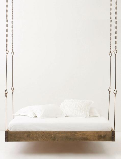 giường treo-Barnwood Hanging Bed