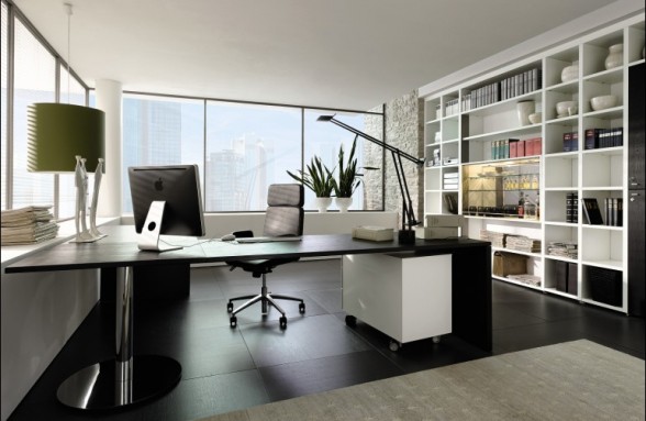 elegant black table for home office furniture